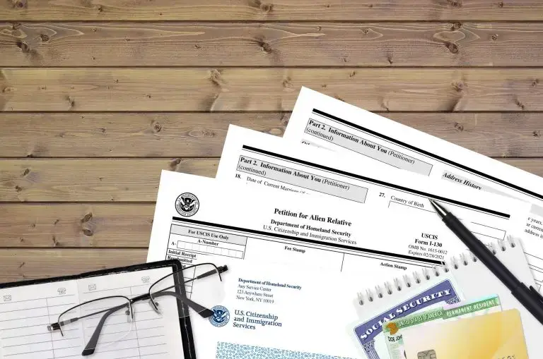 immigration forms on the table
